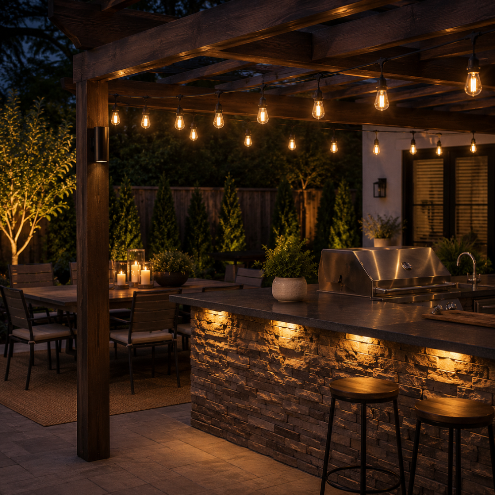 bistro string lights