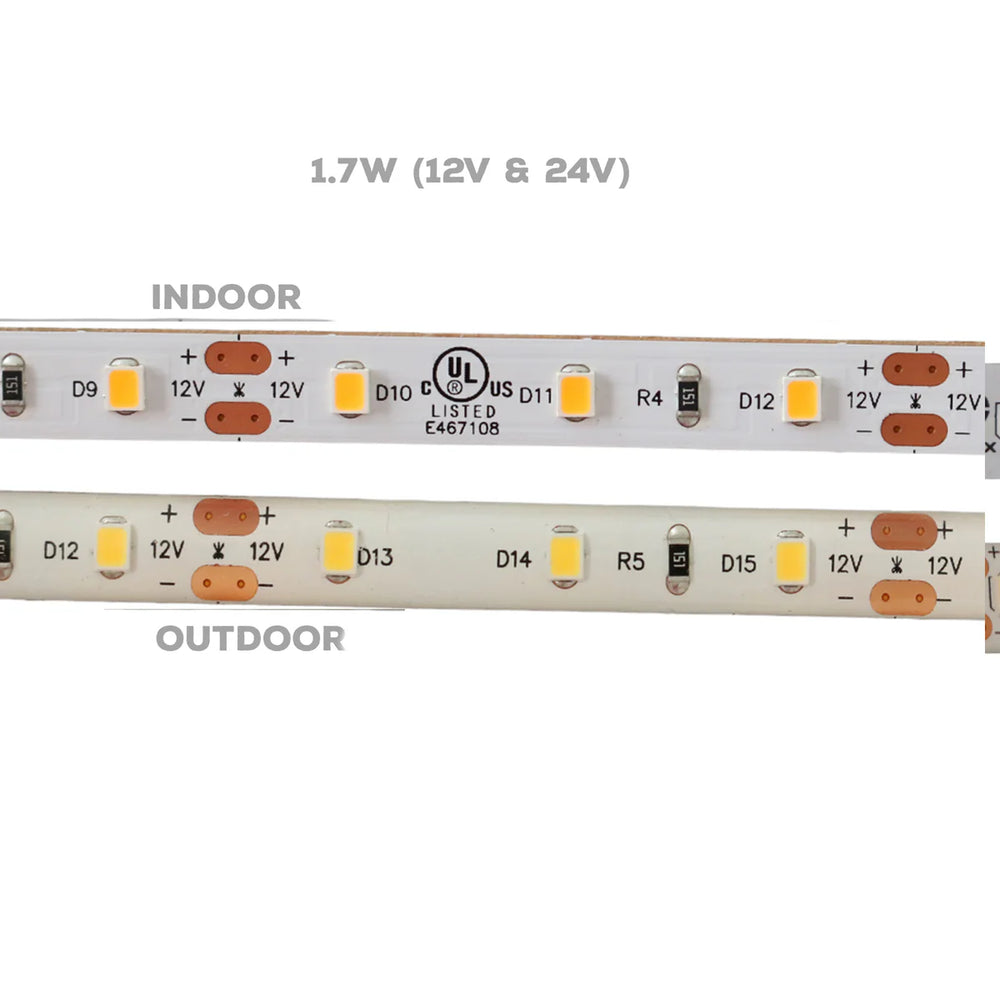 Outdoor Landscape Lighting LED 12V Low Voltage SL01 Strip Light 2835 1.7W/ft 8mm DC12V Low Voltage LED Indoor IP20 UL SMD Tape Light