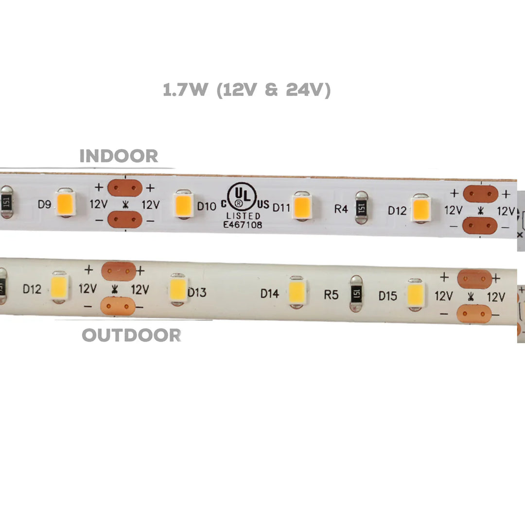 Outdoor Landscape Lighting LED 12V Low Voltage SL01 Strip Light 2835 1.7W/ft 8mm DC12V Low Voltage LED Indoor IP20 UL SMD Tape Light