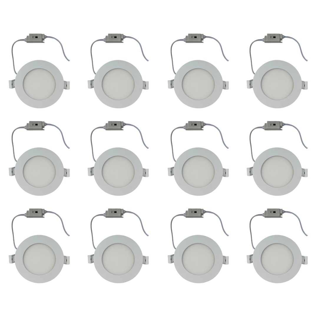 Outdoor Landscape Lighting LED 12V Low Voltage CB04 4x/8x/12x Package 10W 3CCT Dimmable Round Slim 12V AC/DC LED Panel Light Low Voltage Lighting Fixture White 12 Pack