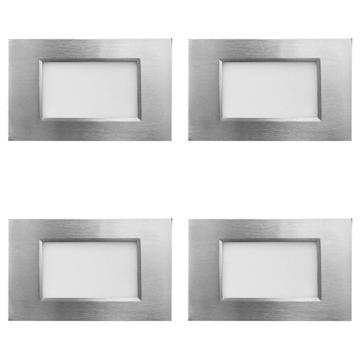 Outdoor Landscape Lighting LED 12V Low Voltage STA10 4x/8x/12x Package 3.5W 12V Low Voltage 3CCT Rectangular Waterproof Horizontal LED Aluminum Stair Step Light Fixture Silver 4 Pack