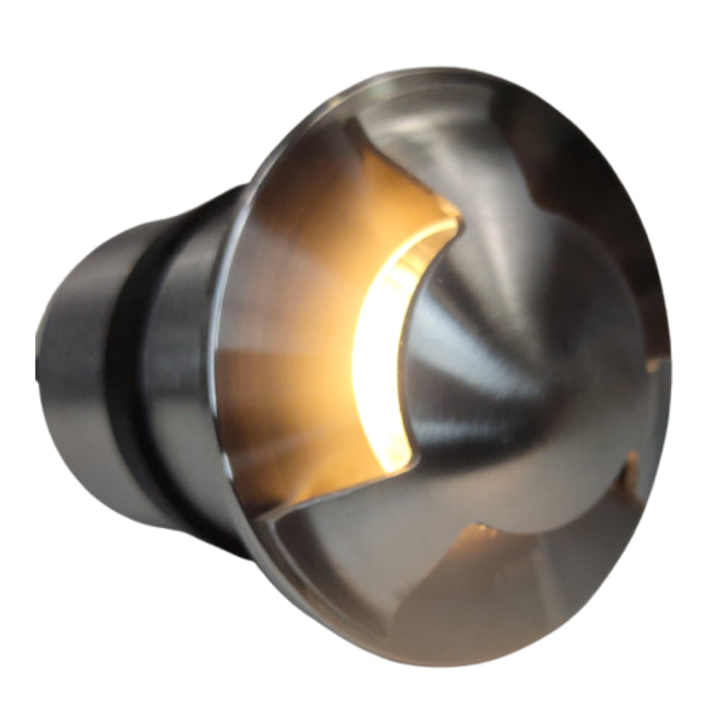 Outdoor Landscape Lighting LED 12V Low Voltage UNS05 Stainless Steel Tri Directional Three Slit In-Ground 12V Low Voltage LED In Ground Landscape Lighting Lamp Ready MR16 Socket