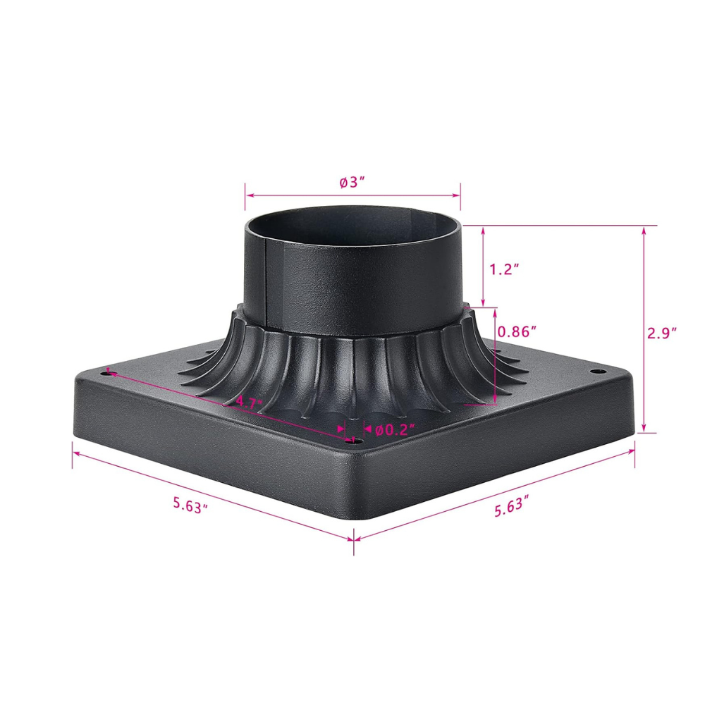 Outdoor Landscape Lighting LED 12V Low Voltage Outdoor Pier Post Light Mount Cast Aluminum Matte Black for 3" Poles and Posts