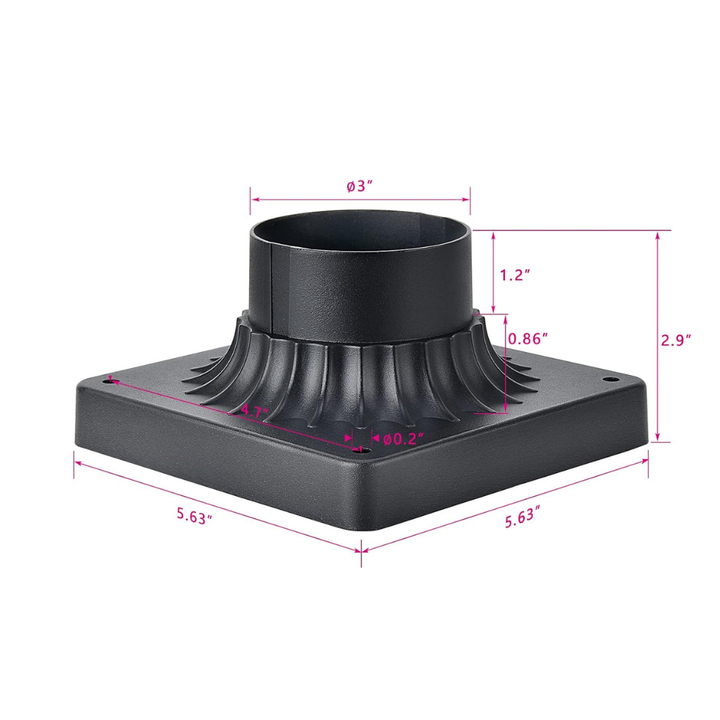 Outdoor Landscape Lighting LED 12V Low Voltage Outdoor Pier Post Light Mount Cast Aluminum Matte Black for 3" Poles and Posts