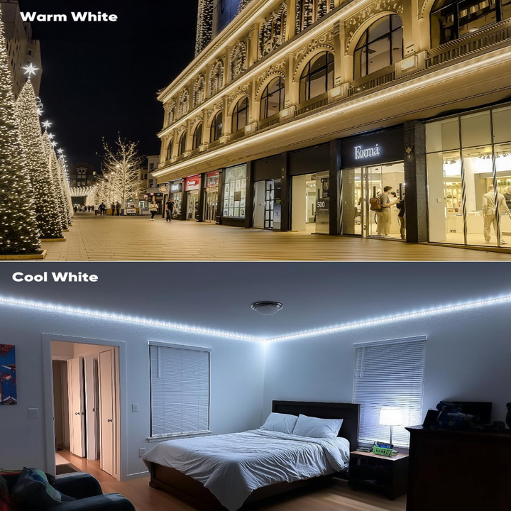 Outdoor Landscape Lighting LED 12V Low Voltage SLNR16 Dotted Neon RGBIC+CCT LED Strip Light 110V IP65 Outdoor Rated Dimmable High Voltage Flat Flexible Strip Light , Mounting Brackets, End Cap, Screws, Remote Control and Power Supply