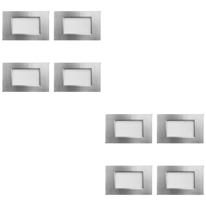 Outdoor Landscape Lighting LED 12V Low Voltage STA10 4x/8x/12x Package 3.5W 12V Low Voltage 3CCT Rectangular Waterproof Horizontal LED Aluminum Stair Step Light Fixture Silver 8 Pack