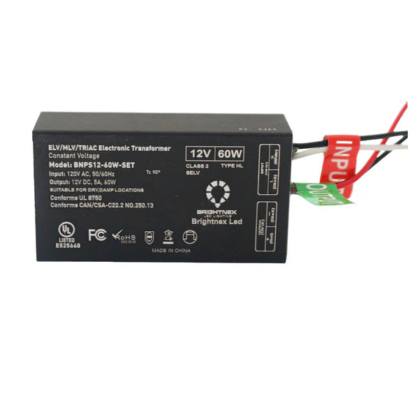 Outdoor Landscape Lighting LED 12V Low Voltage 12V/24V DC Low Voltage Dimmable LED Driver - Compact UL Listed Transformer Indoor-rated 12V DC 60W