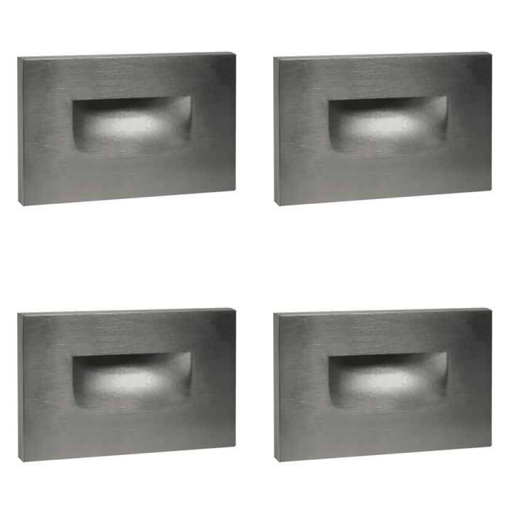 Outdoor Landscape Lighting LED 12V Low Voltage STA07 4x/8x/12x Package 3W 12V Low Voltage 3CCT Rectangular Waterproof Horizontal LED Aluminum Stairs Step Light Fixture Silver 4 Pack