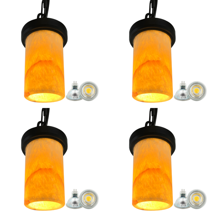 Outdoor Landscape Lighting LED 12V Low Voltage HLS70 4x/8x/12x 12V LED Low Voltage Stainless Steel Marble Cylinder Pendant Light Hanging Downlight Fixture with 5W 3000K Bulb Package 4 packs