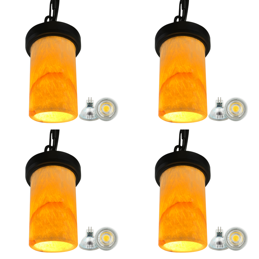 Outdoor Landscape Lighting LED 12V Low Voltage HLS70 4x/8x/12x 12V LED Low Voltage Stainless Steel Marble Cylinder Pendant Light Hanging Downlight Fixture with 5W 3000K Bulb Package 4 packs