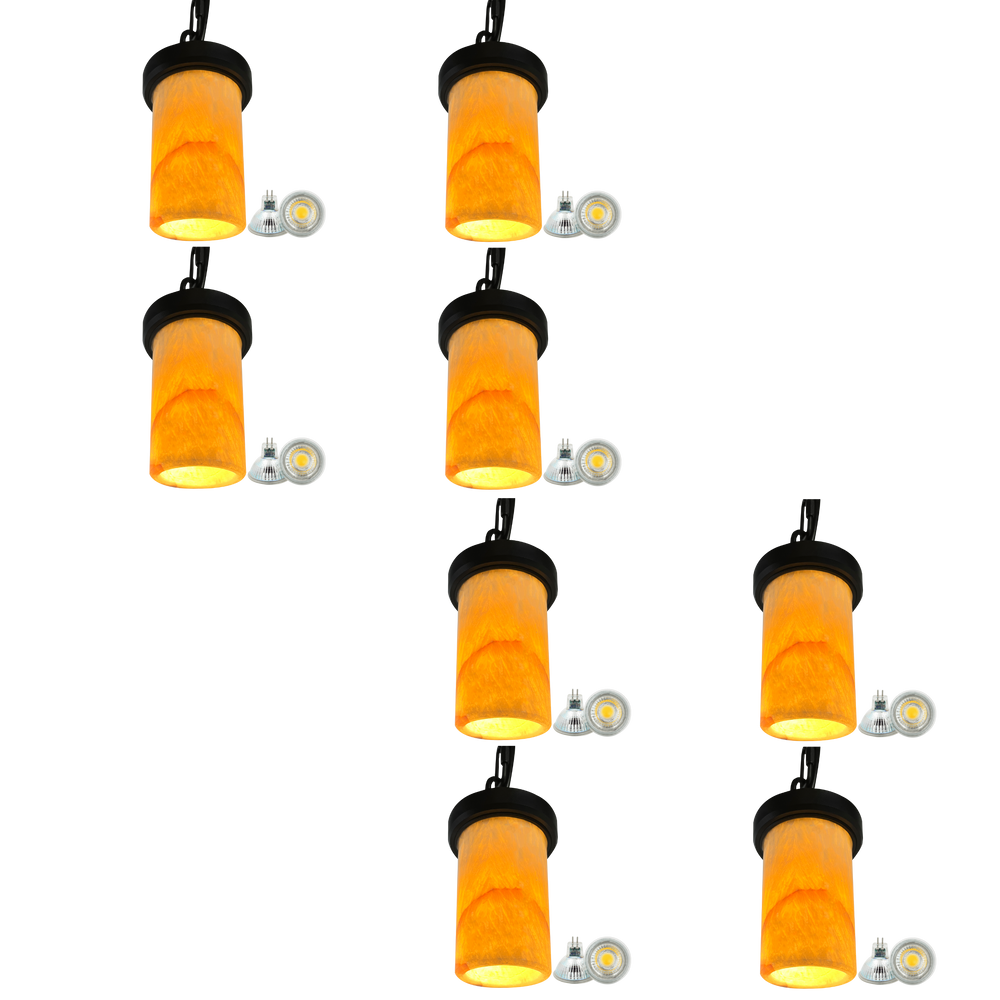 Outdoor Landscape Lighting LED 12V Low Voltage HLS70 4x/8x/12x 12V LED Low Voltage Stainless Steel Marble Cylinder Pendant Light Hanging Downlight Fixture with 5W 3000K Bulb Package 8 packs