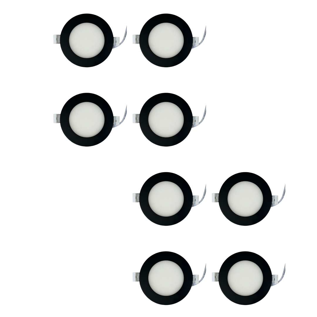 Outdoor Landscape Lighting LED 12V Low Voltage CB04 4x/8x/12x Package 10W 3CCT Dimmable Round Slim 12V AC/DC LED Panel Light Low Voltage Lighting Fixture Black 8 Pack