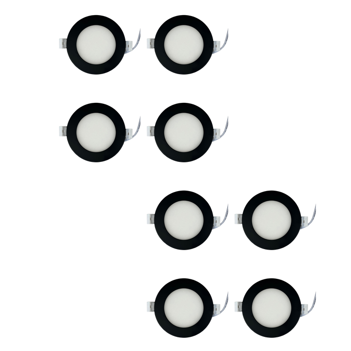 Outdoor Landscape Lighting LED 12V Low Voltage CB04 4x/8x/12x Package 10W 3CCT Dimmable Round Slim 12V AC/DC LED Panel Light Low Voltage Lighting Fixture Black 8 Pack