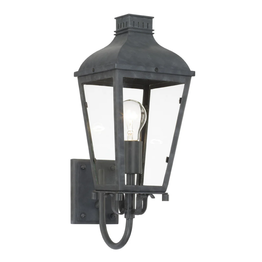 Outdoor Landscape Lighting LED 12V Low Voltage Dumont 1 Light Outdoor Sconce 6.75"x17.5" Stainless Steel and Clear Glass Graphite Metal Finish 120V 1 E26 Medium Base LED Bulb Socket for Patio, Garden, Exterior Walls