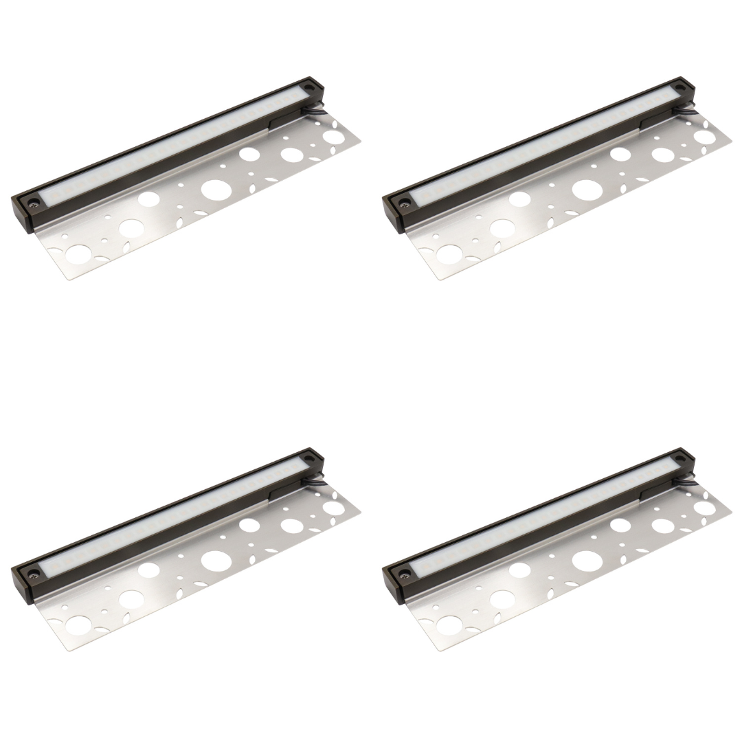Outdoor Landscape Lighting LED 12V Low Voltage HL12B04 4x/8x/12x Package 4W 12" Solid Brass Integrated LED Hardscape Light Low Voltage Landscape Lighting 4 Pack