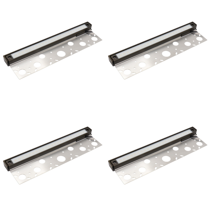 Outdoor Landscape Lighting LED 12V Low Voltage HL12B04 4x/8x/12x Package 4W 12" Solid Brass Integrated LED Hardscape Light Low Voltage Landscape Lighting 4 Pack