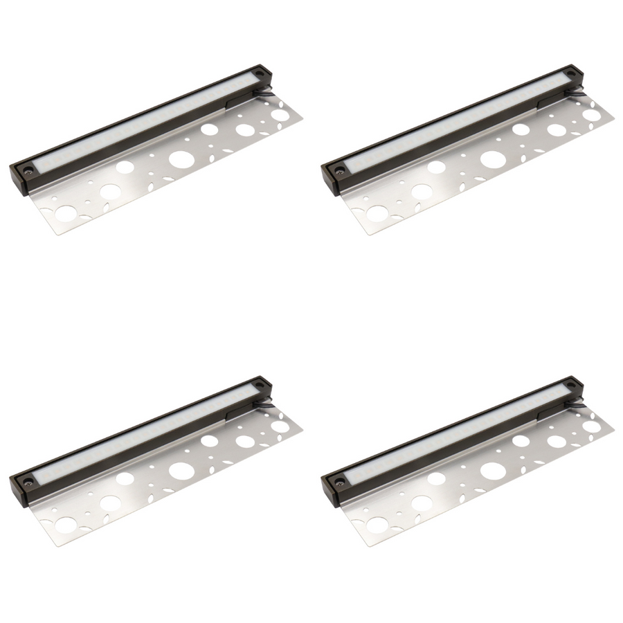 Outdoor Landscape Lighting LED 12V Low Voltage HL12B04 4x/8x/12x Package 4W 12" Solid Brass Integrated LED Hardscape Light Low Voltage Landscape Lighting 4 Pack
