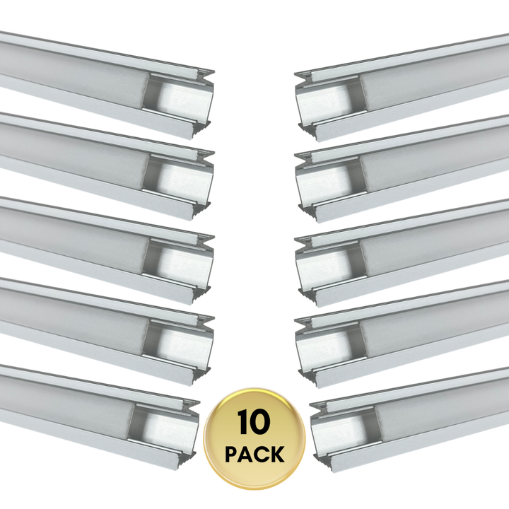 AP42 8 ft Aluminum Channel 0.78″ (W)  x .0.45″ (H) for LED Strip Light with Cover and End Caps | 25 Pack