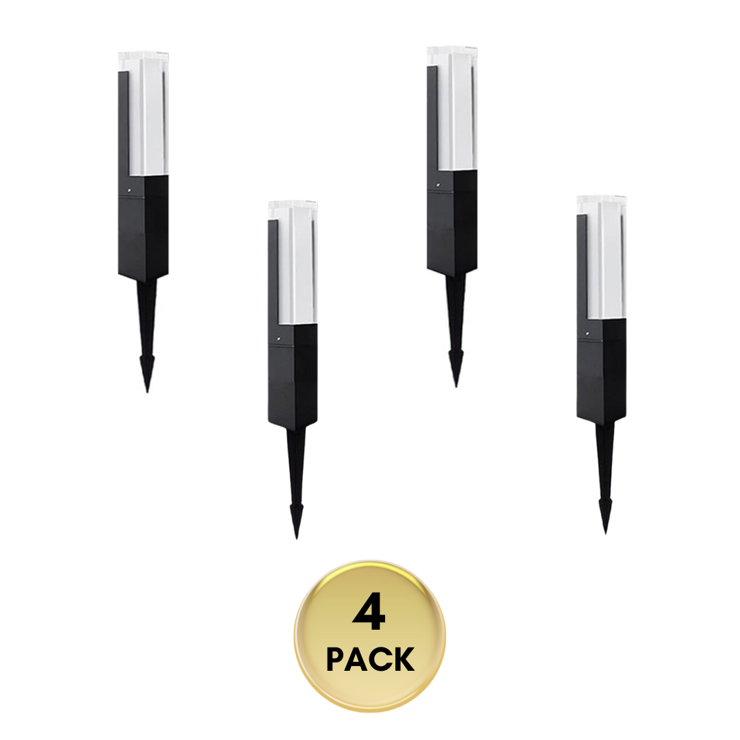 Outdoor Landscape Lighting LED 12V Low Voltage ALPL01 4-Pack 7W LED Line Voltage Bollard Landscape Light | High Voltage Path Light Waterproof