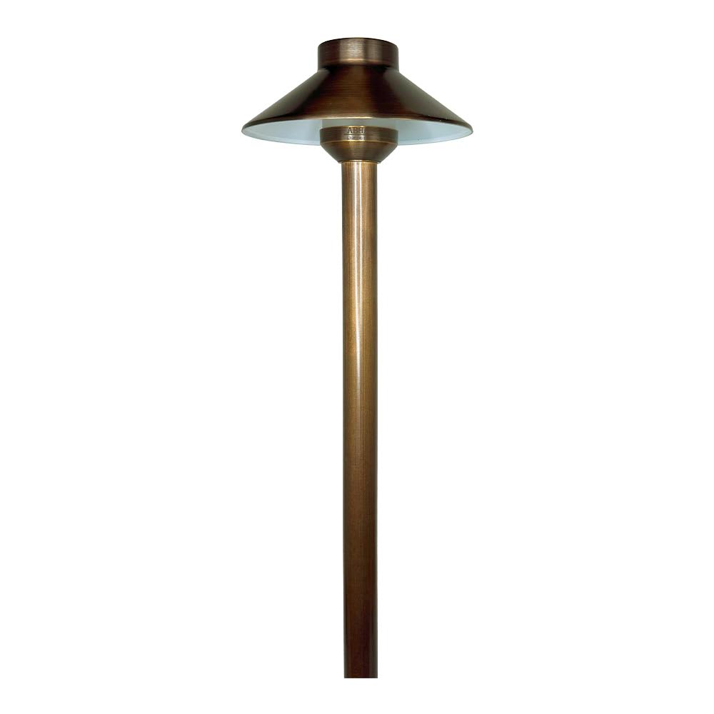 Outdoor Landscape Lighting LED 12V Low Voltage PLB02 Frosted Lens Cast Brass Path Light | 12V Low Voltage Landscape Light Lamp Ready G4 Socket