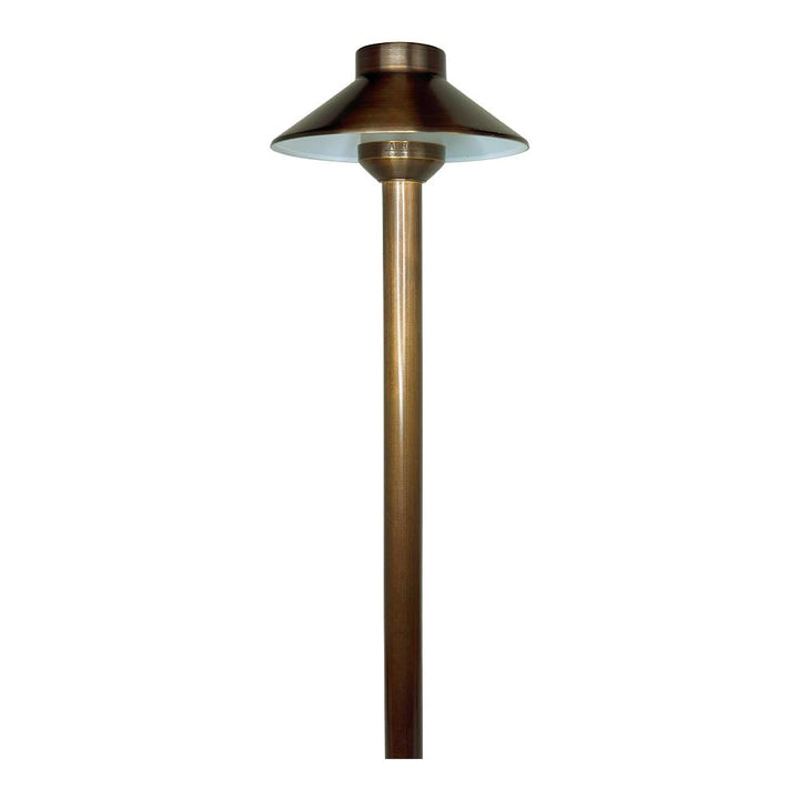 Outdoor Landscape Lighting LED 12V Low Voltage PLB02 Frosted Lens Cast Brass Path Light | 12V Low Voltage Landscape Light Lamp Ready G4 Socket