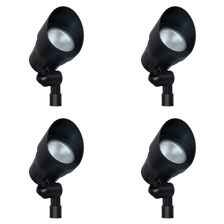 Outdoor Landscape Lighting LED 12V Low Voltage CD45 4x/8x/12x Package 12V Low Voltage Black 3000K Warm White Integrated LED Directional Up Light Outdoor Aluminum Spotlight 4 Pack