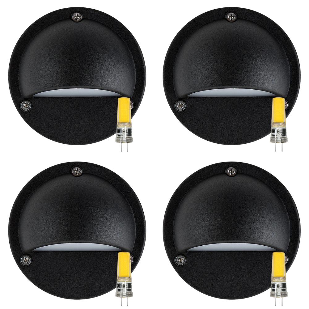 Outdoor Landscape Lighting LED 12V Low Voltage STA09 4x/8x/12x Package LED Round Aluminum Deck Light Surface Mount 12V Low Voltage Landscape Lighting with 3W 3000K Bulbs
