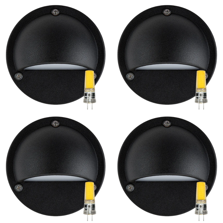 Outdoor Landscape Lighting LED 12V Low Voltage STA09 4x/8x/12x Package LED Round Aluminum Deck Light Surface Mount 12V Low Voltage Landscape Lighting with 3W 3000K Bulbs