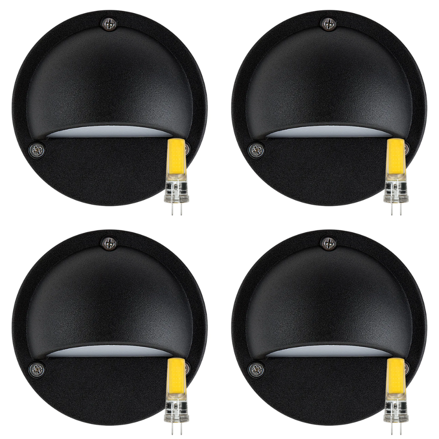 Outdoor Landscape Lighting LED 12V Low Voltage STA09 4x/8x/12x Package LED Round Aluminum Deck Light Surface Mount 12V Low Voltage Landscape Lighting with 3W 3000K Bulbs