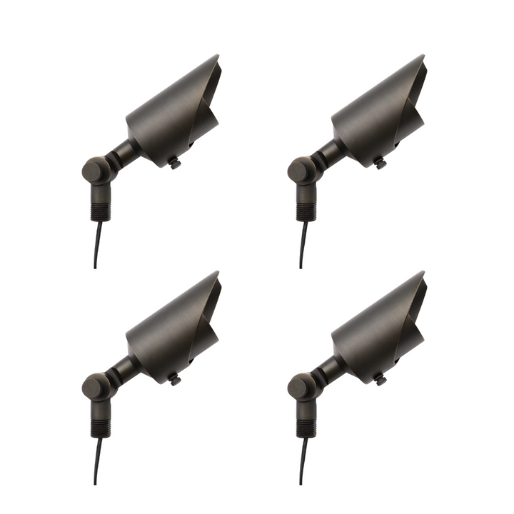 Outdoor Landscape Lighting LED 12V Low Voltage AL07B with MR16 5W 3000K 4x/8x/12x Package Low Voltage Brass Adjustable Directional Spot Light Outdoor Landscape Lighting 4 Pack