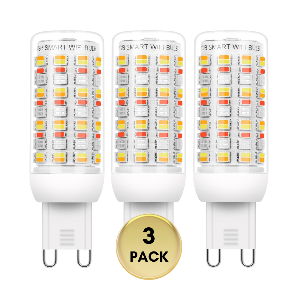 Outdoor Landscape Lighting LED 12V Low Voltage RGBCW G9 4W Smart WI-FI Control LED Light Bulb 2/3 Pack, Energy Saving RGBCW Color Changing 2700K-6500K High Voltage 120V Outdoor LED Bulb Compatible with Alexa and Google Assistant 3 Pack Clear