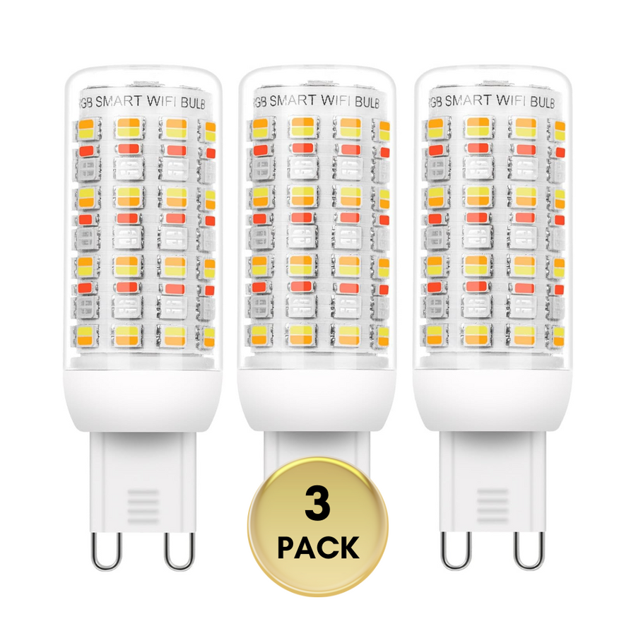 Outdoor Landscape Lighting LED 12V Low Voltage RGBCW G9 4W Smart WI-FI Control LED Light Bulb 2/3 Pack, Energy Saving RGBCW Color Changing 2700K-6500K High Voltage 120V Outdoor LED Bulb Compatible with Alexa and Google Assistant 3 Pack Clear