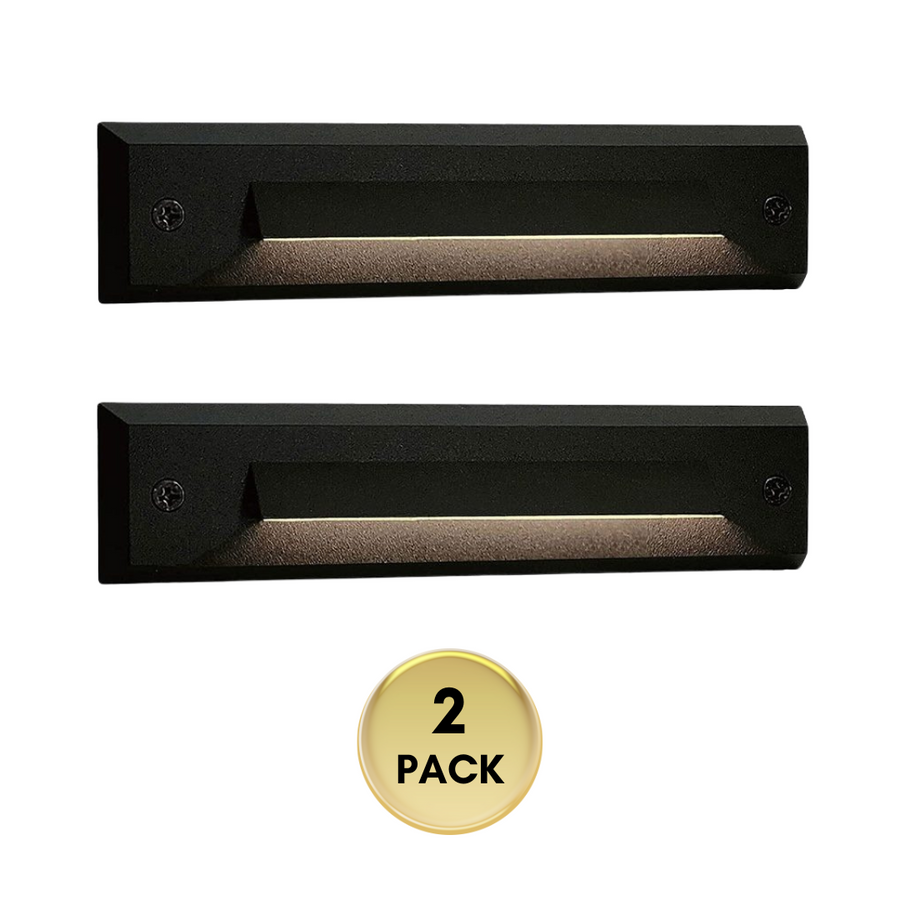 Outdoor Landscape Lighting LED 12V Low Voltage STLA06 2x/6x/12x Package 2W Slim Black Low Voltage 2700K/3000K Warm White Integrated LED Outdoor Step Lights Package, 12V LED Deck Lights Landscape Lights 2 Pack 2700K