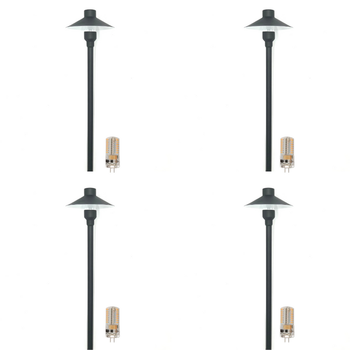 Outdoor Landscape Lighting LED 12V Low Voltage BPLP04 Rein Brown Brass Path Light 4x/8x/12x G4 2W Dimmable 2700K Package Low Voltage Outdoor Lighting 4 Pack