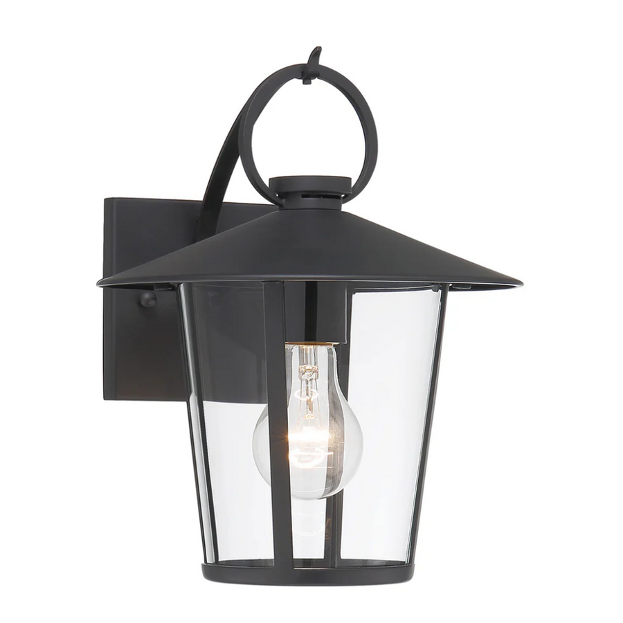 Outdoor Landscape Lighting LED 12V Low Voltage Andover 1 Light Outdoor Sconce 9"x11" Stainless Steel and Clear Glass Black Matte Finish 120V 1 E26 Medium Base LED Bulb Socket for Patio, Garden, Exterior Walls