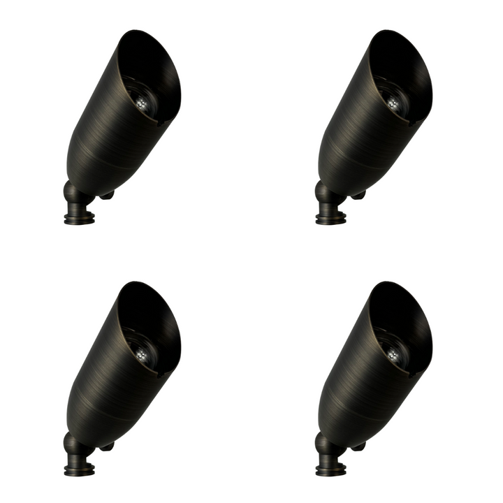 Outdoor Landscape Lighting LED 12V Low Voltage SPB14 4x/8x/12x Package 12V Low Voltage LED Outdoor Landscape Brass Spotlight MR16 5W 3000K Bulb Dark Brass 4 Pack