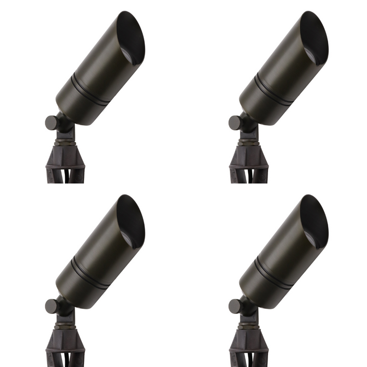 Outdoor Landscape Lighting LED 12V Low Voltage AL05B with MR16 5W 3000K 4x/8x/12x Package Low Voltage Brass Directional Spot Light Outdoor Landscape Lighting 4 Pack