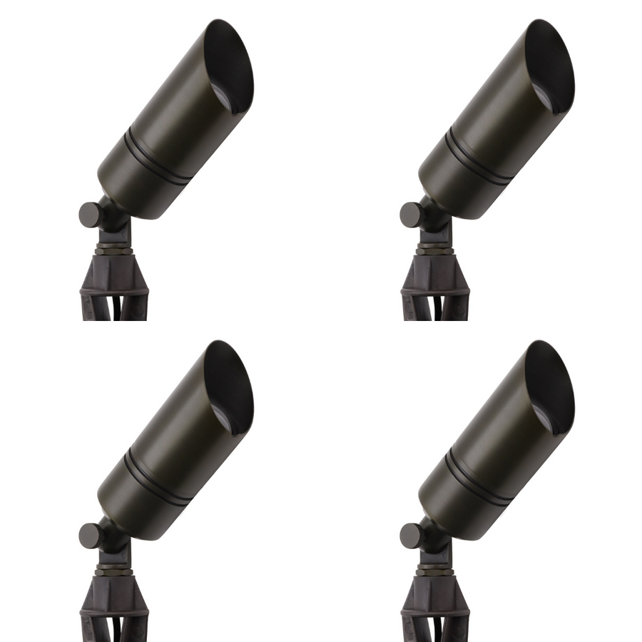 Outdoor Landscape Lighting LED 12V Low Voltage AL05B with MR16 5W 3000K 4x/8x/12x Package Low Voltage Brass Directional Spot Light Outdoor Landscape Lighting 4 Pack