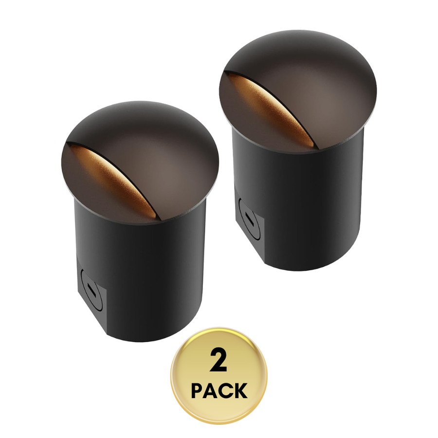 Outdoor Landscape Lighting LED 12V Low Voltage UNAL03 5W 3000K 150LM Bronze Aluminum Half-Moon LED Surface Mount Well Light – 12V Low Voltage Landscape Lighting 2 Pack
