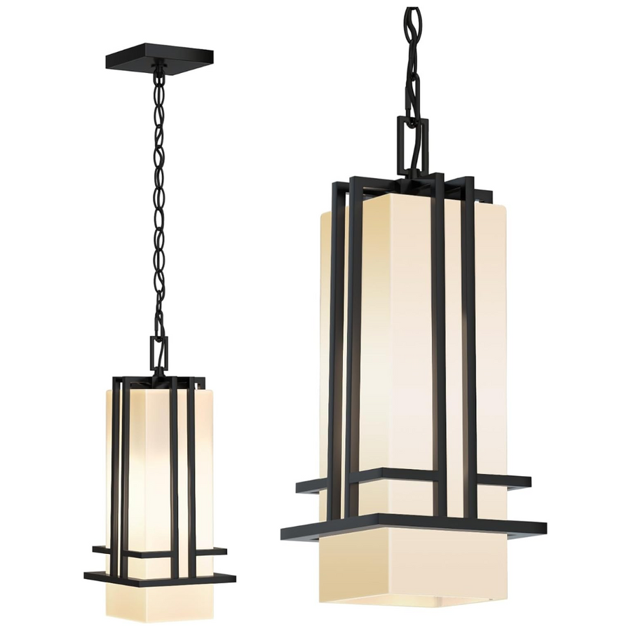 Outdoor Landscape Lighting LED 12V Low Voltage HPH01 Outdoor Aluminum Hanging Lantern Pendant Light with Adjustable Chain for Porch Patio E26 Socket Line Voltage 120V AC IP65 Waterproof