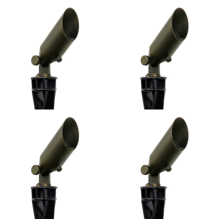 Outdoor Landscape Lighting LED 12V Low Voltage AL13B with MR11 2.5W 3000K 4x/8x/12x Package Low Voltage Mini Brass Adjustable Directional Spot Light Outdoor Landscape Lighting 4 Pack