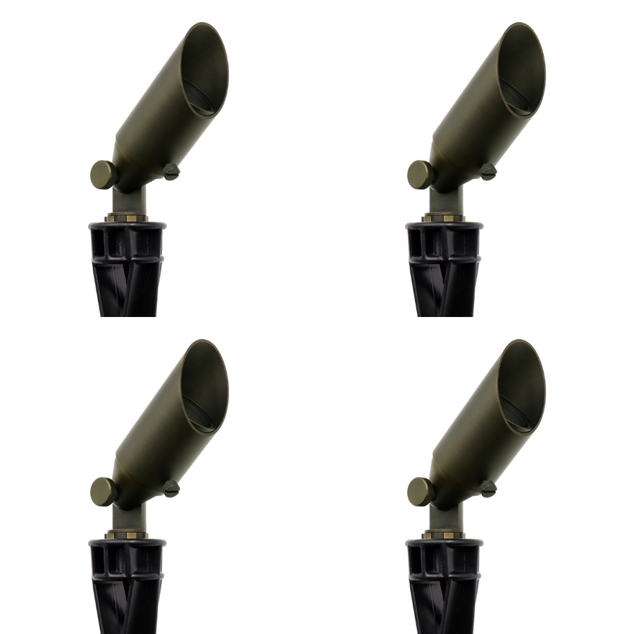 Outdoor Landscape Lighting LED 12V Low Voltage AL13B with MR11 2.5W 3000K 4x/8x/12x Package Low Voltage Mini Brass Adjustable Directional Spot Light Outdoor Landscape Lighting 4 Pack