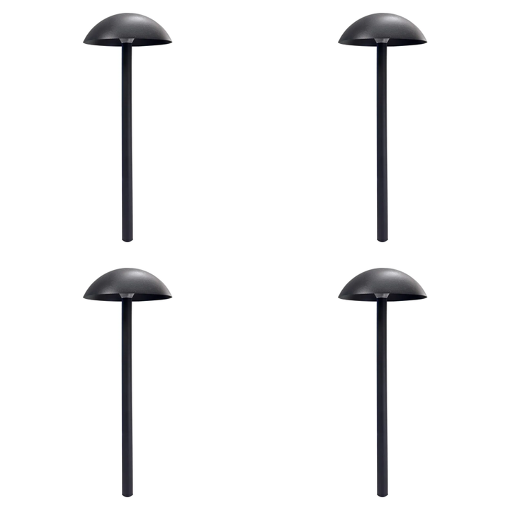 Outdoor Landscape Lighting LED 12V Low Voltage CDPA80 4x/8x/12x Package 5W 12V-24V AC/DC Low Voltage Dome-shaped Umbrella Hat 3000K Warm White Integrated LED Aluminum Path Light 4 Pack