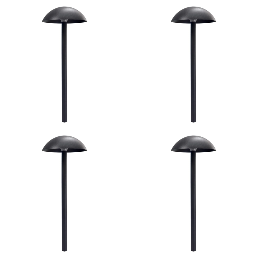 Outdoor Landscape Lighting LED 12V Low Voltage CDPA80 4x/8x/12x Package 5W 12V-24V AC/DC Low Voltage Dome-shaped Umbrella Hat 3000K Warm White Integrated LED Aluminum Path Light 4 Pack