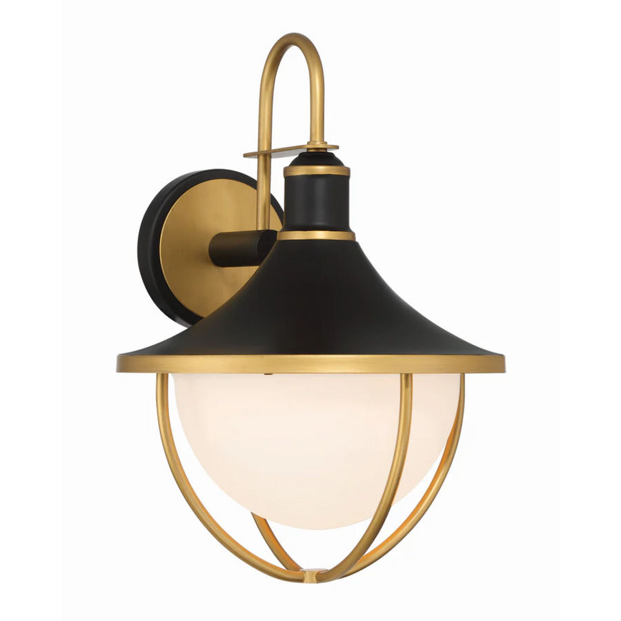 Outdoor Landscape Lighting LED 12V Low Voltage Atlas 1 Light Outdoor Sconce 13.5"x18.75" Stainless Steel and Glass Matte Black with Textured Gold Finish 120V 1 E26 Medium Base LED Bulb Socket for Patio, Garden, Exterior Walls