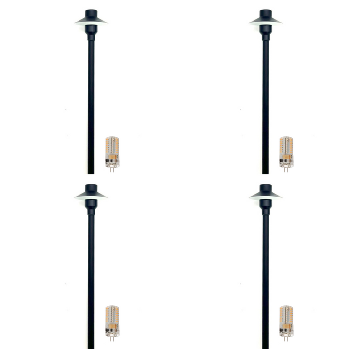 Outdoor Landscape Lighting LED 12V Low Voltage BPLP09 Tulay SH 18" Black Brass Path Light 4x/8x/12x G4 2W Dimmable 2700K Package Low Voltage Outdoor Lighting 4 Pack