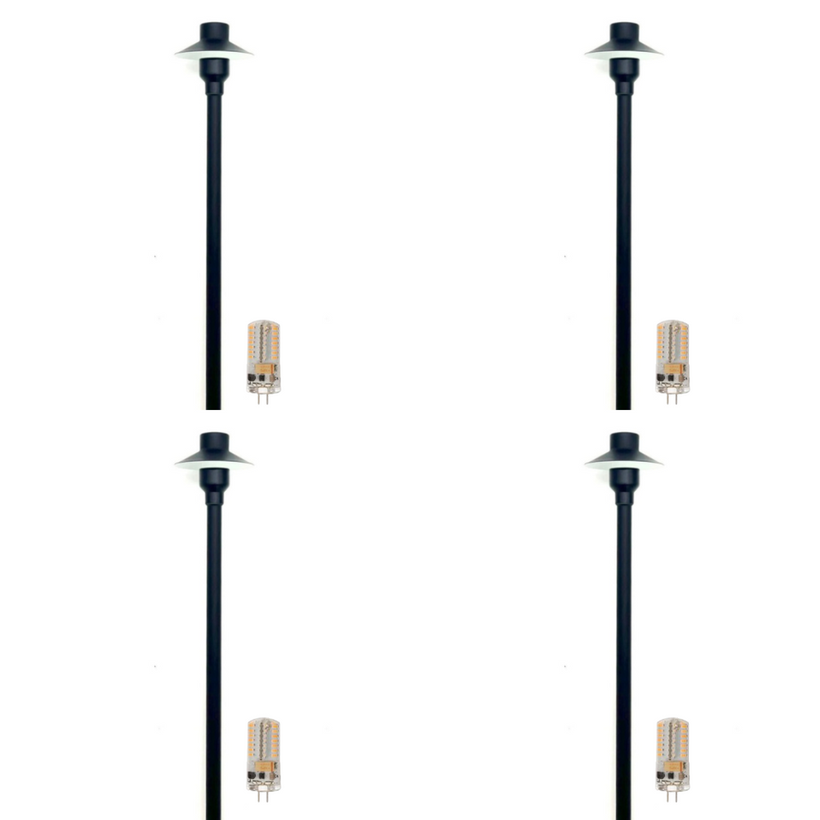 Outdoor Landscape Lighting LED 12V Low Voltage BPLP09 Tulay SH 18" Black Brass Path Light 4x/8x/12x G4 2W Dimmable 2700K Package Low Voltage Outdoor Lighting 4 Pack