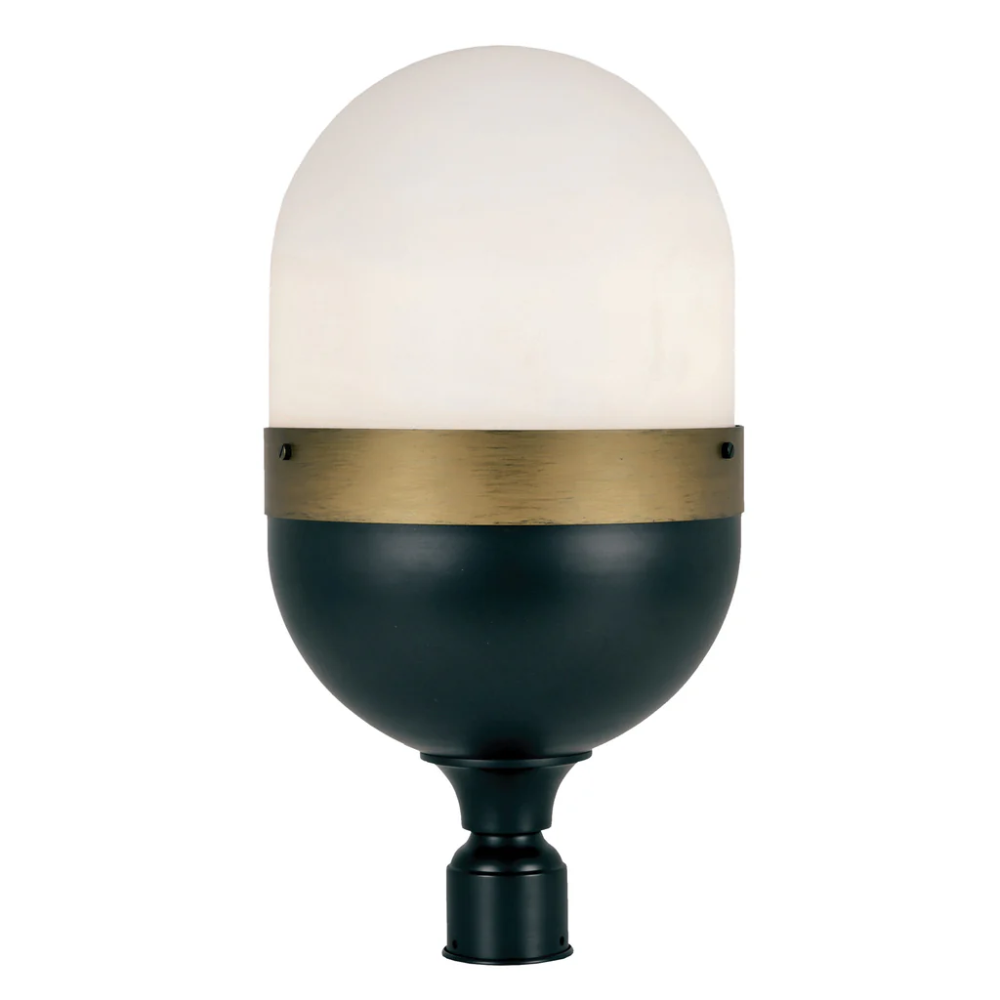 Outdoor Landscape Lighting LED 12V Low Voltage Brian Patrick Flynn Capsule 3 Light Outdoor Post Light 12.25"x23.25" Stainless Steel and Glass Matte Black with Textured Gold Finish 120V 3 E26 Medium Base LED Bulb Sockets Casual Farmhouse Lantern for Patio, Garden, Exterior Posts