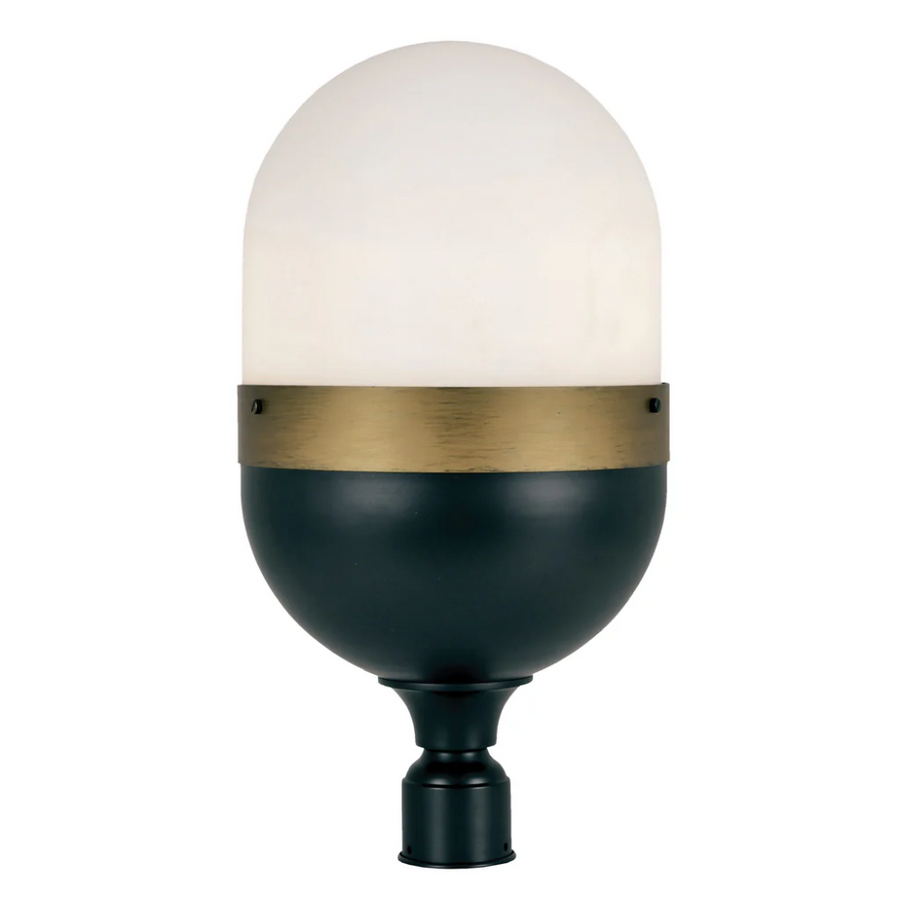 Outdoor Landscape Lighting LED 12V Low Voltage Brian Patrick Flynn Capsule 3 Light Outdoor Post Light 12.25"x23.25" Stainless Steel and Glass Matte Black with Textured Gold Finish 120V 3 E26 Medium Base LED Bulb Sockets Casual Farmhouse Lantern for Patio, Garden, Exterior Posts