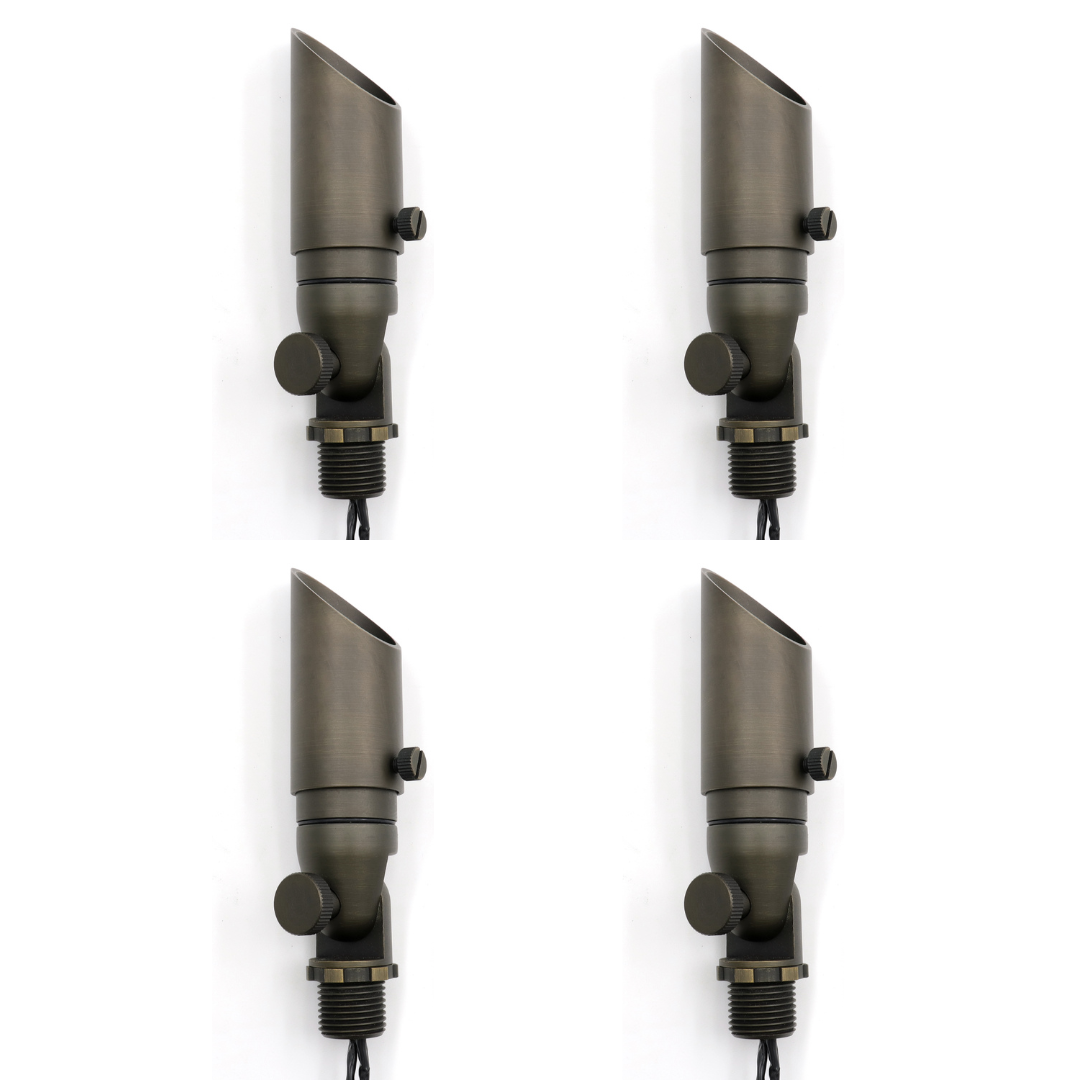 Outdoor Landscape Lighting LED 12V Low Voltage AL14B with MR8 2.5W 3000K 4x/8x/12x Package Low Voltage Mini Brass Adjustable Directional Spot Light Outdoor Landscape Lighting 4 Pack